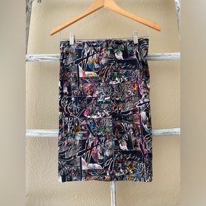 Alexander MCQueen printed skirt. Stretches. Retails for $900